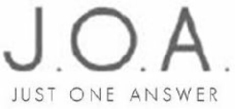 J.O.A. JUST ONE ANSWER Logo (USPTO, 21.10.2014)