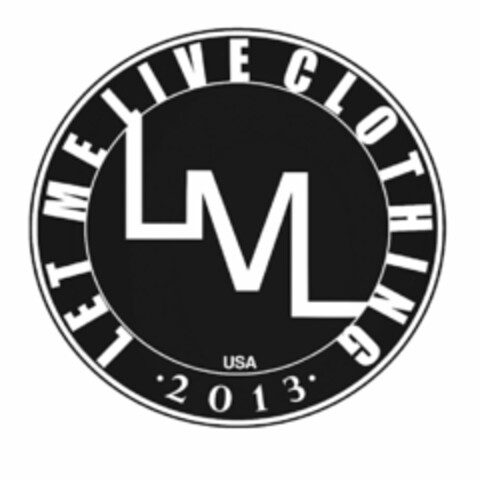 LET ME LIVE CLOTHING USA ·2013· LML Logo (USPTO, 06.10.2016)