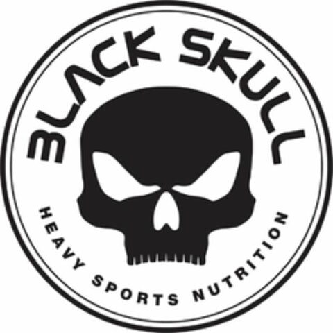 BLACK SKULL HEAVY SPORTS NUTRITION Logo (USPTO, 28.12.2016)