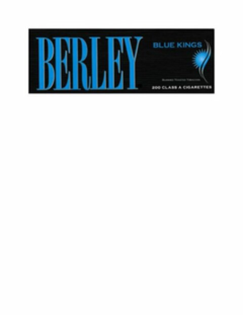 BERLEY BLUE KINGS BLENDED TOASTED TOBACCOS 200 CLASS A CIGARETTES Logo (USPTO, 01/30/2018)