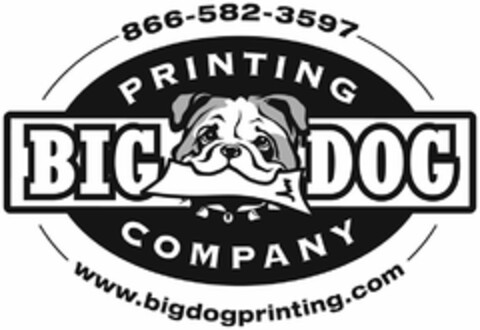 BIG DOG PRINTING COMPANY 866-582-3597 WWW.BIG DOGPRINTINGCOMPANY.COM Logo (USPTO, 14.04.2010)