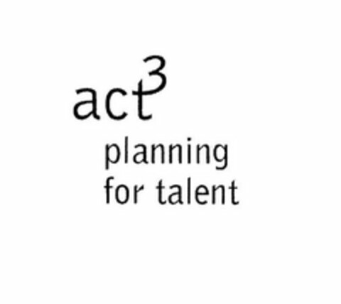 ACT 3 PLANNING FOR TALENT Logo (USPTO, 05/06/2010)