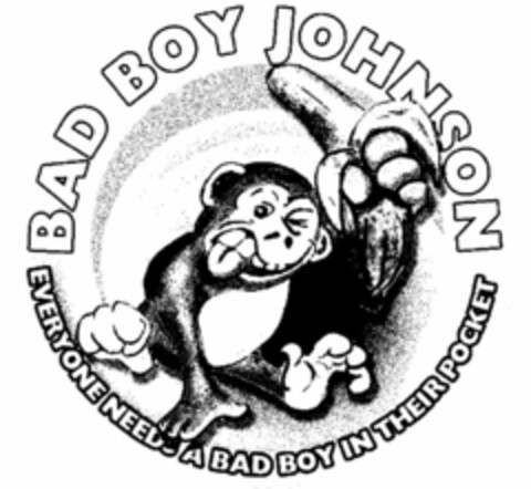 BAD BOY JOHNSON EVERYONE NEEDS A BAD BOY IN THEIR POCKET Logo (USPTO, 02/23/2012)