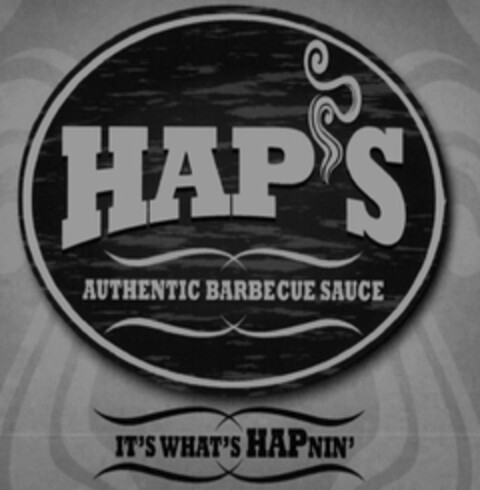 HAP'S AUTHENTIC BARBECUE SAUCE IT'S WHAT'S HAPNIN' Logo (USPTO, 07.03.2012)