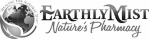 "HEALING THE NATURAL WAY" EARTHLY MIST NATURE'S PHARMACY Logo (USPTO, 27.02.2015)