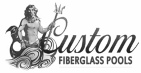 CUSTOM FIBERGLASS POOLS Logo (USPTO, 04/18/2015)