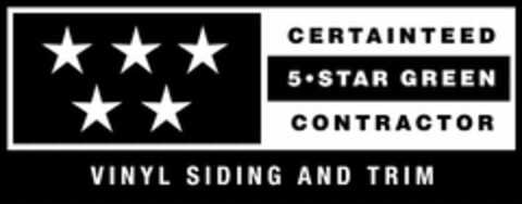 CERTAINTEED 5 · STAR GREEN CONTRACTOR VINYL SIDING AND TRIM Logo (USPTO, 07/09/2012)