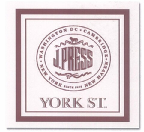 J. PRESS YORK ST. WASHINGTON DC · CAMBRIDGE · NEW HAVEN · NEW YORK SINCE 1902 Logo (USPTO, 24.09.2012)