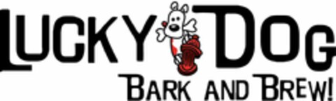 LUCKY DOG BARK AND BREW! Logo (USPTO, 24.07.2013)