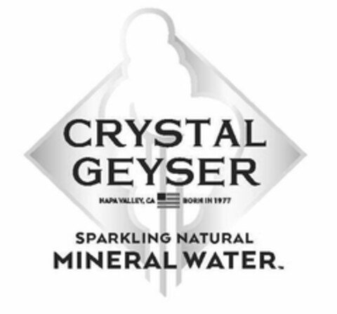 CRYSTAL GEYSER NAPA VALLEY, CA BORN IN 1977 SPARKLING NATURAL MINERAL WATER Logo (USPTO, 13.09.2017)