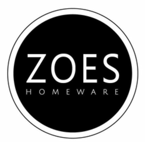 ZOES HOMEWARE Logo (USPTO, 22.08.2019)