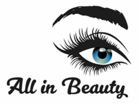 ALL IN BEAUTY Logo (USPTO, 09/16/2019)