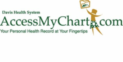 DAVIS HEALTH SYSTEM ACCESSMYCHART.COM YOUR PERSONAL HEALTH RECORD AT YOUR FINGERTIPS Logo (USPTO, 08/31/2009)