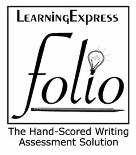 LEARNINGEXPRESS FOLIO THE HAND-SCORED WRITING ASSESSMENT SOLUTION Logo (USPTO, 30.10.2009)