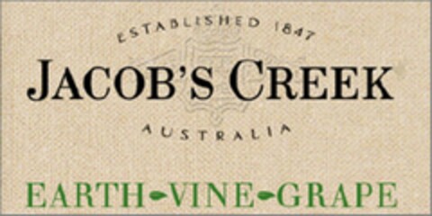 JACOB'S CREEK EARTH VINE GRAPE ESTABLISHED 1847 AUSTRALIA Logo (USPTO, 07.03.2012)