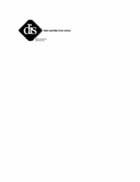 DIS DEAF INTERPRETER SERVICES INC. TWO WORLDS ONE VOICE Logo (USPTO, 16.10.2015)