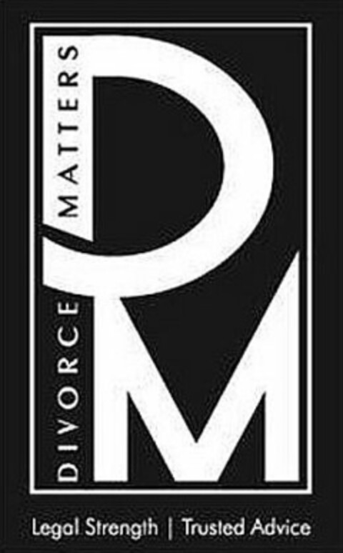 DM DIVORCE MATTERS LEGAL STRENGTH TRUSTED ADVICE Logo (USPTO, 14.03.2016)