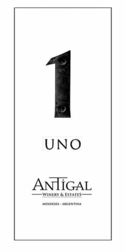 1 UNO ANTIGAL WINERY & ESTATES MENDOZA · ARGENTINA Logo (USPTO, 31.01.2017)