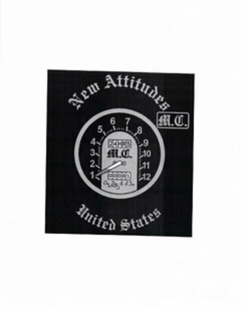 NEW ATTITUDES M.C. 1 2 3 4 5 6 7 8 9 10 11 12 24 HRS M.C. 00001 ONE DAY AT A TIME Logo (USPTO, 16.02.2018)