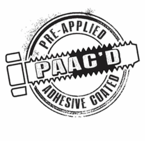 PAAC'D PRE-APPLIED ADHESIVE COATED Logo (USPTO, 08/17/2018)