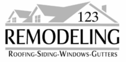 123 REMODELING ROOFING-SIDING-WINDOWS-GUTTERS Logo (USPTO, 13.05.2019)