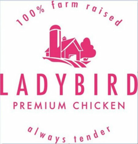 100% FARM RAISED LADYBIRD PREMIUM CHICKEN ALWAYS TENDER Logo (USPTO, 05/29/2019)