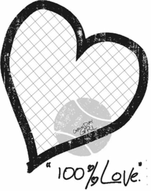 GAMEDAY GIRL "100% LOVE." Logo (USPTO, 03/24/2010)