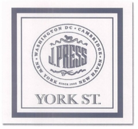 J. PRESS YORK ST. WASHINGTON DC · CAMBRIDGE · NEW HAVEN · NEW YORK SINCE 1902 Logo (USPTO, 24.09.2012)