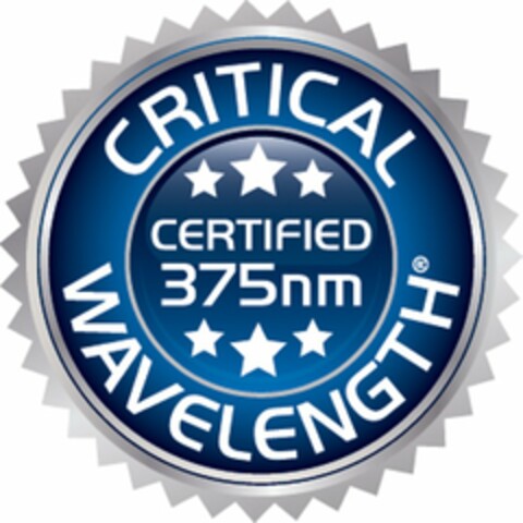 CRITICAL WAVELENGTH CERTIFIED 375NM Logo (USPTO, 25.03.2014)