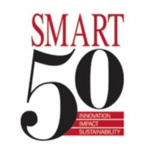 SMART 50 INNOVATION IMPACT SUSTAINABILITY Logo (USPTO, 07/03/2014)