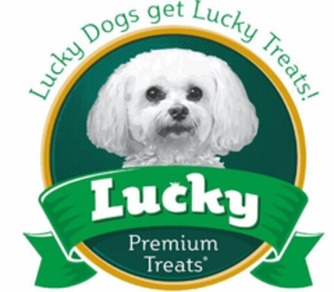 LUCKY DOGS GET LUCKY TREATS! LUCKY PREMIUM TREATS Logo (USPTO, 14.06.2019)