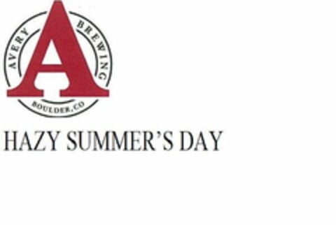 A AVERY BREWING BOULDER, CO HAZY SUMMER'S DAY Logo (USPTO, 15.11.2019)