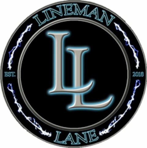 LL LINEMAN LANE EST. 2018 Logo (USPTO, 12/13/2019)