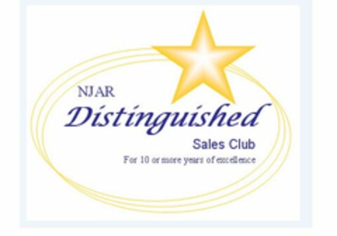 NJAR DISTINGUISHED SALES CLUB FOR 10 OR MORE YEARS OF EXCELLENCE Logo (USPTO, 22.06.2010)