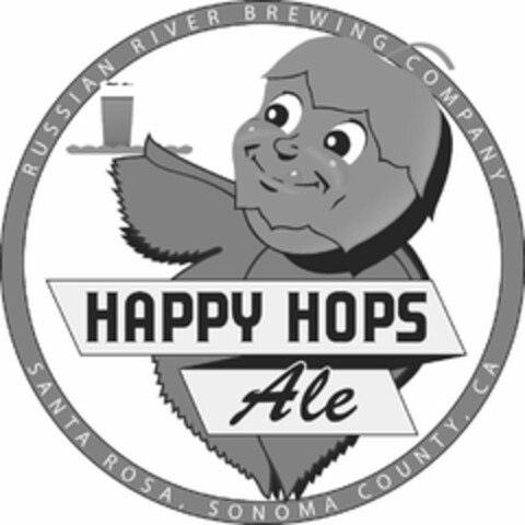 HAPPY HOPS ALE RUSSIAN RIVER BREWING COMPANY SANTA ROSA, SONOMA COUNTY, CA Logo (USPTO, 16.02.2012)