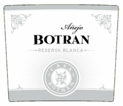 AÑEJO BOTRAN RESERVA BLANCA CASA BOTRAN Logo (USPTO, 09/23/2014)