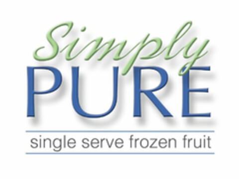 SIMPLY PURE SINGLE SERVE FROZEN FRUIT Logo (USPTO, 19.03.2015)