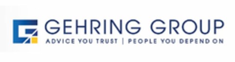 G GEHRING GROUP ADVICE YOU TRUST | PEOPLE YOU DEPEND ON Logo (USPTO, 07/05/2017)