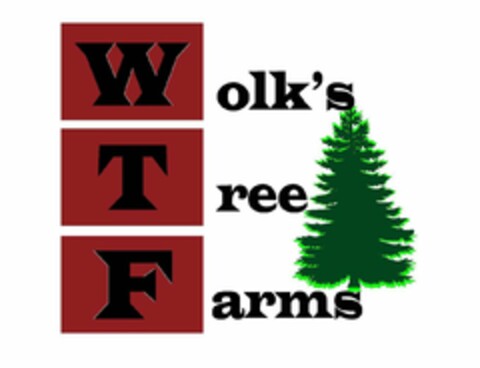 WTF WOLK'S TREE FARMS Logo (USPTO, 25.07.2018)