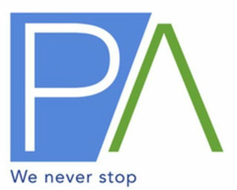 PA WE NEVER STOP Logo (USPTO, 02.06.2020)