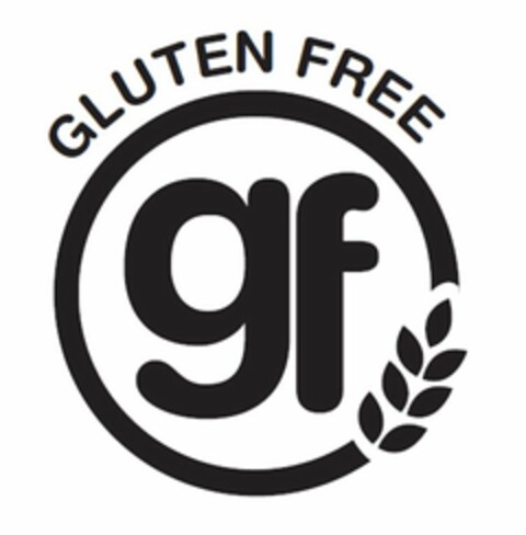 A GLUTEN FREE FOOD GF Logo (USPTO, 04/26/2012)