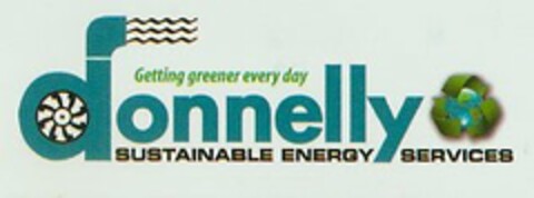 GETTING GREENER EVERY DAY DONNELLY SUSTAINABLE ENERGY SERVICES Logo (USPTO, 11/20/2009)