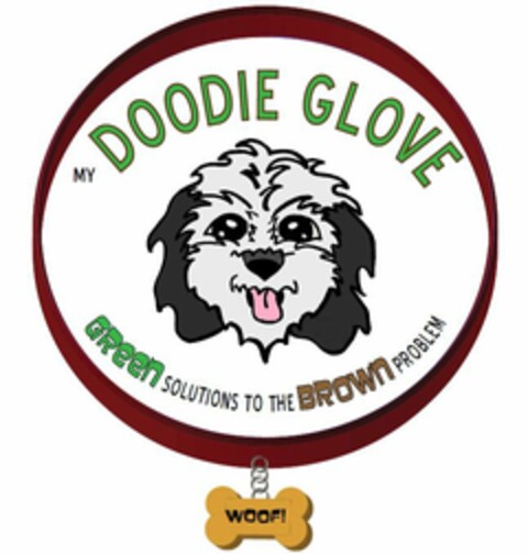 MY DOODIE GLOVE GREEN SOLUTIONS TO THE BROWN PROBLEM WOOF! Logo (USPTO, 01/25/2012)