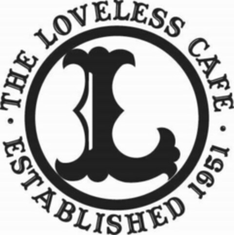 L THE LOVELESS CAFE · ESTABLISHED 1951 · Logo (USPTO, 10/06/2015)