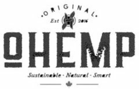 O-HEMP ORIGINAL EST 2016 SUSTAINABLE NATURAL SMART Logo (USPTO, 06/29/2017)