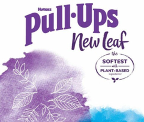 HUGGIES PULL-UPS NEW LEAF THE SOFTEST WITH PLANT-BASED INGREDIENTS Logo (USPTO, 15.09.2020)