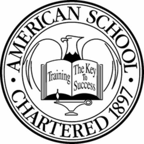 AMERICAN SCHOOL CHARTERED 1897 TRAINING THE KEY TO SUCCESS Logo (USPTO, 29.12.2009)