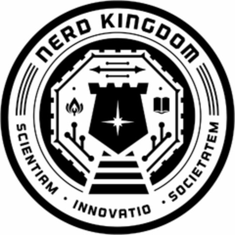 NERD KINGDOM SCIENTIAM INNOVATIO SOCIETATEM Logo (USPTO, 04.03.2013)