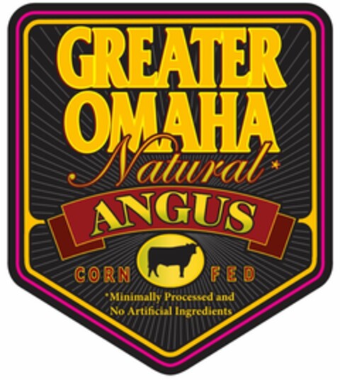 GREATER OMAHA NATURAL ANGUS CORN FED MINIMALLYPROCESSED AND NO ARTIFICIAL INGREDIENTS Logo (USPTO, 01/15/2018)