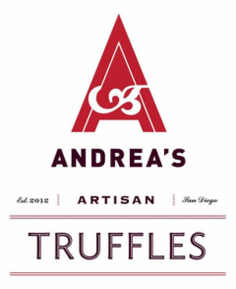 A ANDREA'S EST. 2012 ARTISAN SAN DIEGO TRUFFLES Logo (USPTO, 12.02.2018)